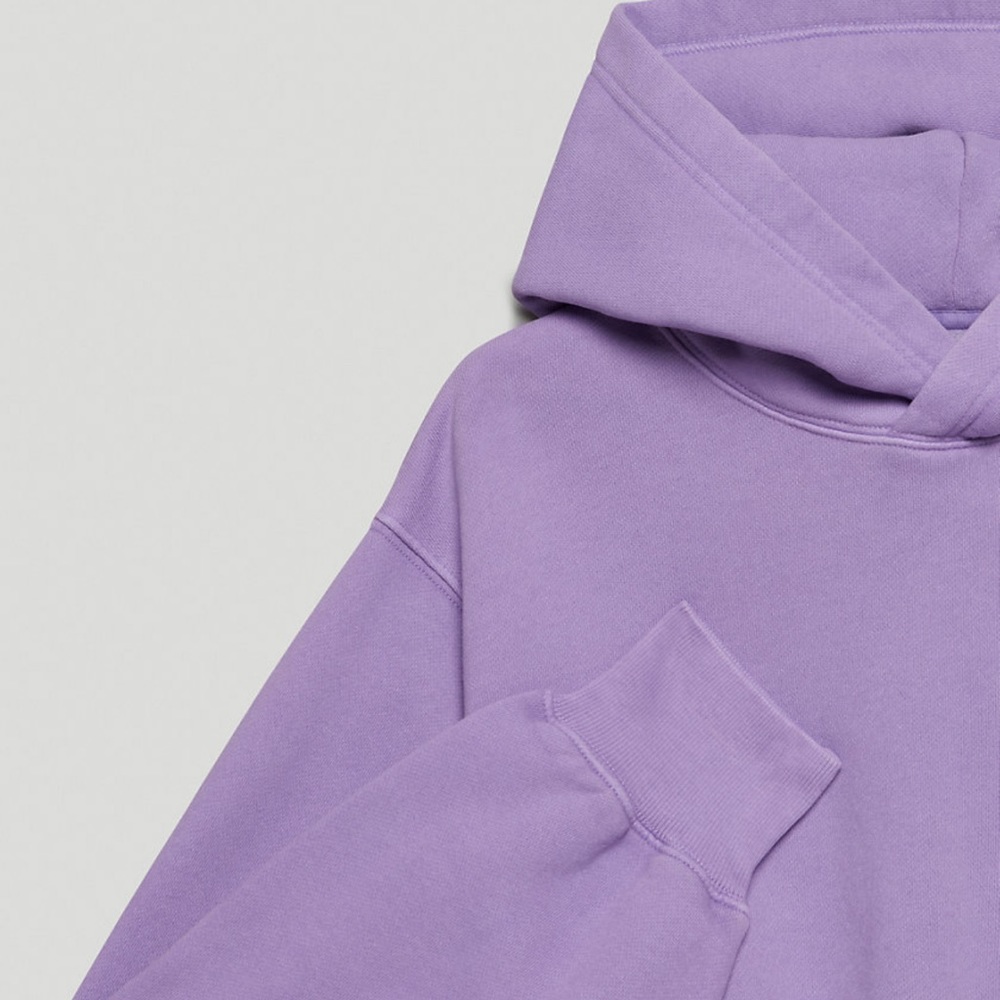 Aritiza tna cozy fleece perfect shrunken hoodie crop pullover petal purple - Picture 4 of 8